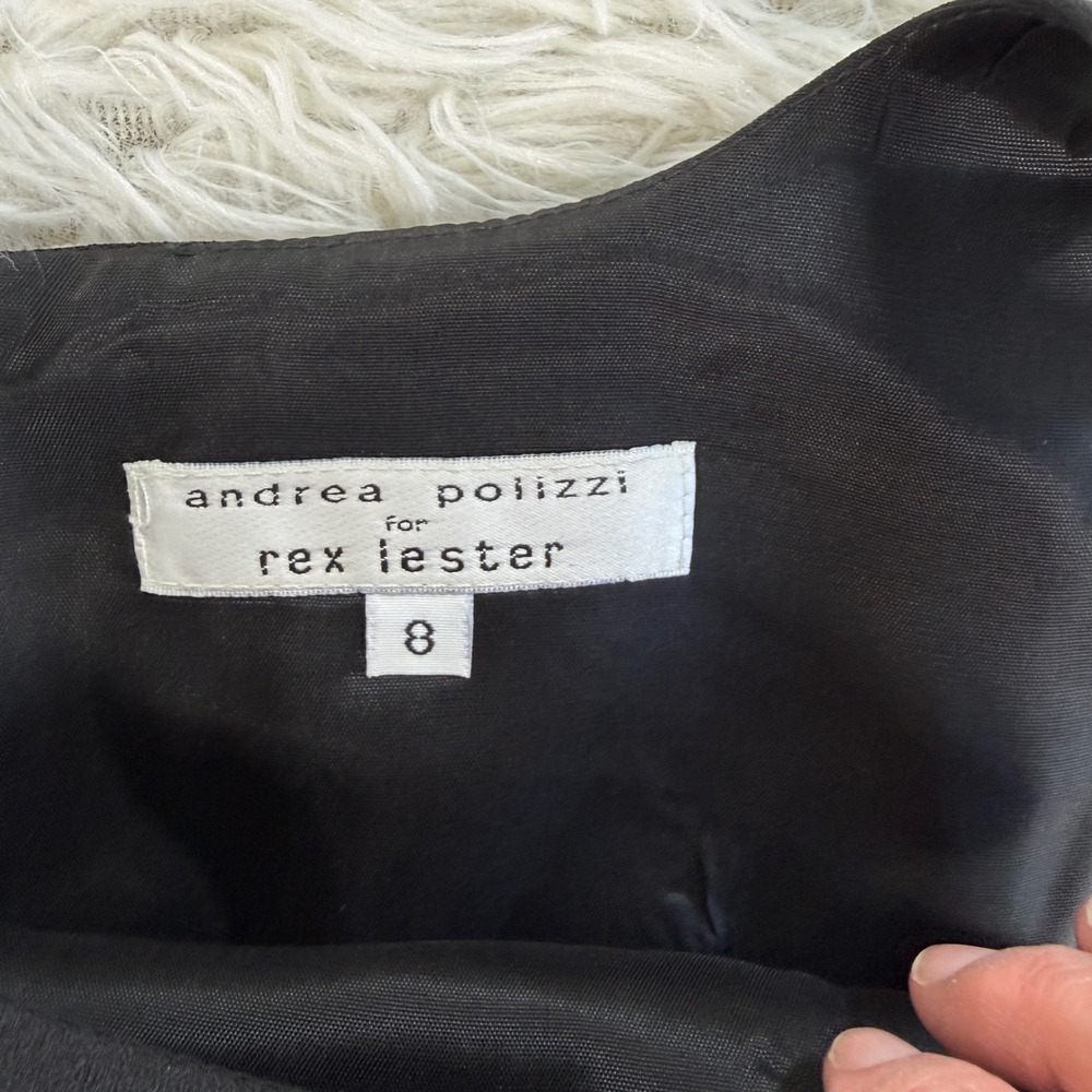 Vintage Andrea Polizzi for Rex Lester Black Sleeveless Sheath Dress Size 8‎ LBD - Picture 5 of 13